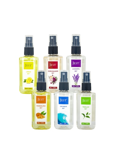 ﻿Jest 80 Derece Karışık Kolonya Seti Sprey 6 x 70 ML