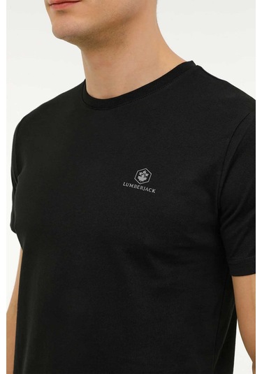 Lumberjack Erkek Bisiklet Yaka T-shirt M-ct102 Siyah Siyah