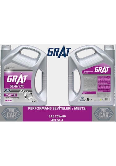 Grat 75W-80 GL-4 Yarı Sentetik Şanzıman Yağı 3 L