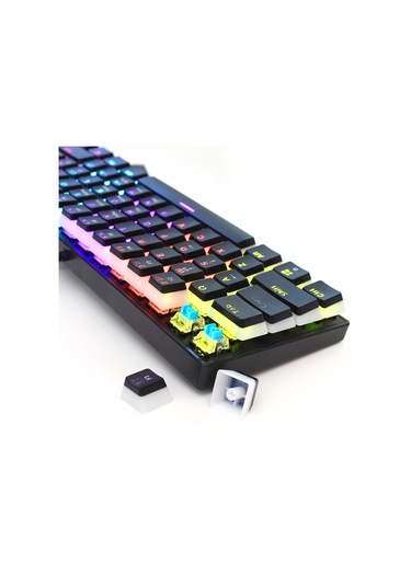 Yunboo 61 Tuşlu Mekanik Oyun Klavyesi - 12 Renkli Rgb Aydınlatma, Yeşil Switch, Pudding Tuş Takımı, 21 Tuş Çakışmasız