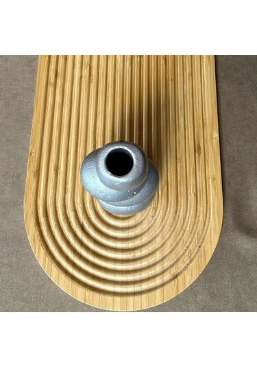 Uretti - Ayşe 7362 4706 El Yapımı Gri Taş Motifli Dekoratif Biblo / Vazo - 18 X 9 Cm 1 Adet