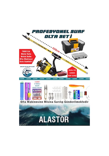 Surf Karbon Olta Takımı Olta Seti Boğaz Deniz Göl Surf Olta Seti 420 Surf Olta Kamışı Surf Olta Seti