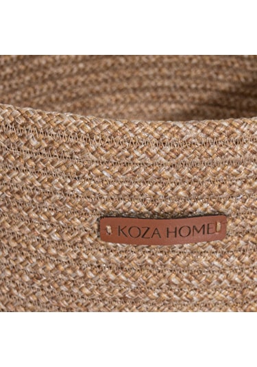 Koza Home Cesta El Yapımı Pamuklu Natural Hasır Dekoratif Sepet 3lü Set 30c