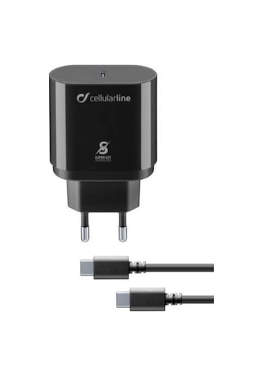 Cellularline Type-C Kablolu Super Hızlı Şarj Kit Pd 25W