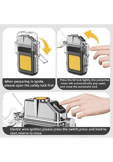 Rezistanslı Çakmak Şarjlı Elektronik Fener Beyaz Ledli Işıklı Rüzgar Ve Su Geçirmeyen