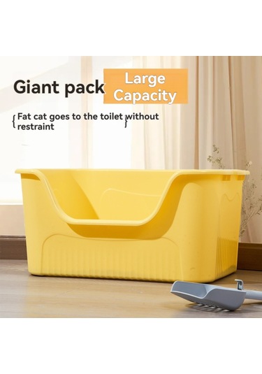 Mufunye Yüksek Kenarlı Açık Tasarım Maine Coon Ragdoll Kediler İçin Ekstra Büyük Kedi Tuvaleti Jumbo Kedi Kum Kabı