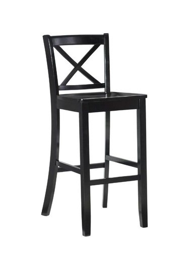 Alaçatı Ahşap Bar Sandalyesi Siyah