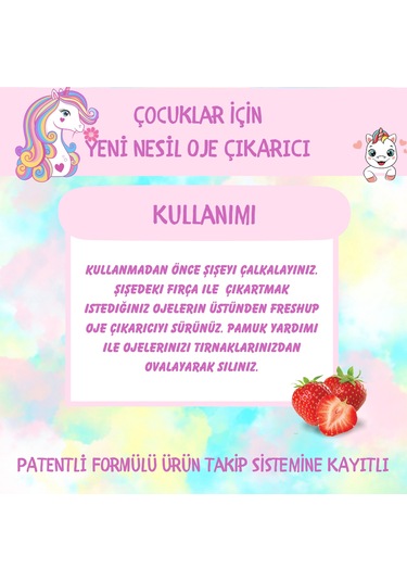 Freshup Yeni Nesil Çocuk İçin Çilek Kokulu Oje Çıkarıcı 10 ML