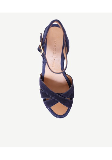 Yargıcı Çapraz Bantlı Dolgu Süet Espadril 26ykay4033x 004 Lacivert