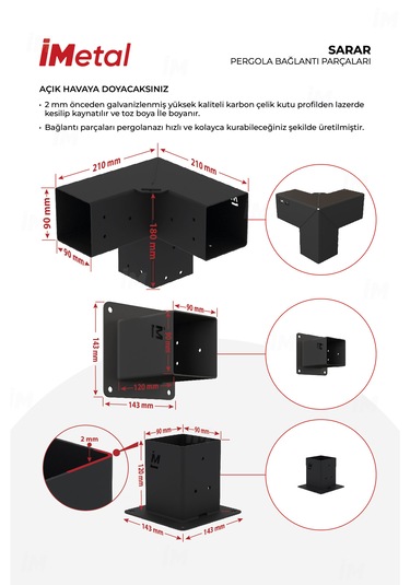 Sarar Duvardan Tek Bölümlü Pergola Seti Ahşaplar Ve Tente Dahil