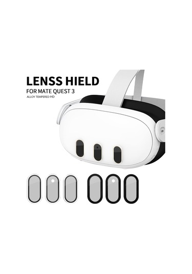 Meta Quest 3 Vr Kulaklık İçin 3 Adet Hd Temperli Cam Lens Koruyucu Film - Altın