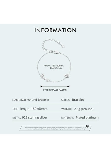 Wostu 925 Ayar Gümüş Sevimli Dachshund Köpek Charm Bilezik Kadınlar İçin Orijinal Ayarlanabilir Hayvan Pet Paw Bağlantı Aile Hediye Takı Gümüş