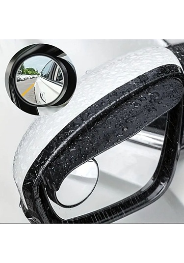 Mercansa Buffer 2 Adet Kendinden Aynalı Karbon Fiber Görünümlü Araba Yan Ayna Yağmur Koruyucuları Yağmur & Kar Kalkanı Visörler