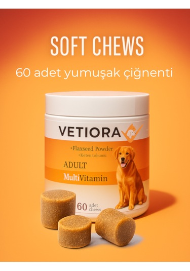 Köpekler İçin Multivitamin Güçlü Bağışıklık Ve Sağlıklı Tüyler İçin Çiğnenebilir Tablet, 150 Gr
