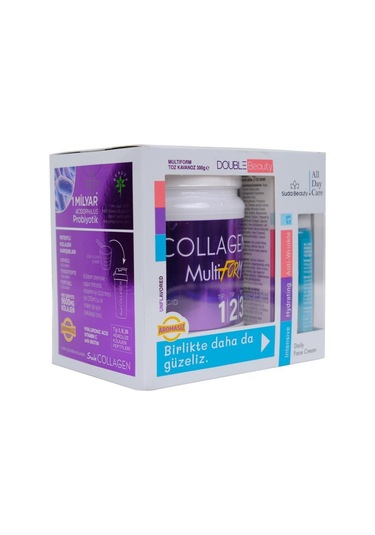 Suda Collagen Double Beauty Multiform Kolajen 300 G + Suda Beauty All Day Care Yüz Kremi 50 ML