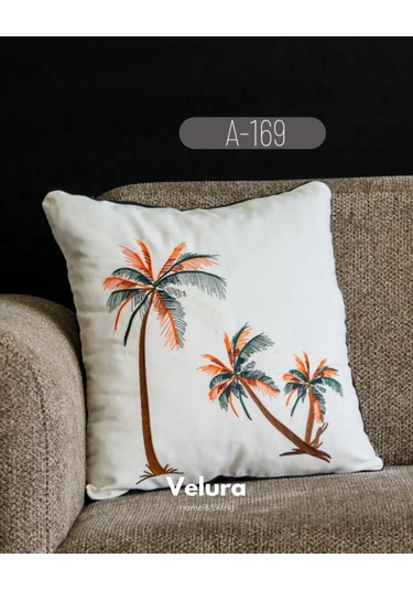 Dekoratif Kırlent & Pinterest Kırlent & Keten Kumaş - Nakış İşleme & A169 Siyah - Gri