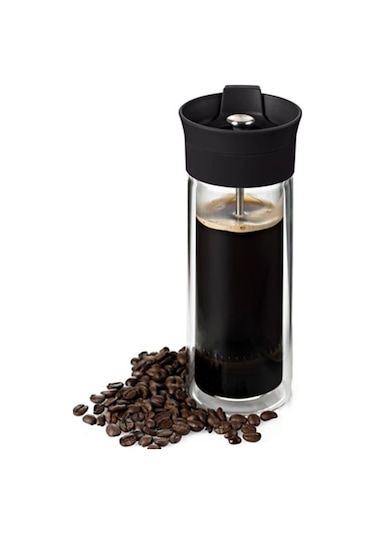 Adhoc Thermo-Glass Çift Camlı French Press 300 Ml Siyah