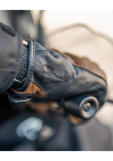 Oj Rust Kahverengi Korumalı Retro Kısa Deri Eldiven 2xl