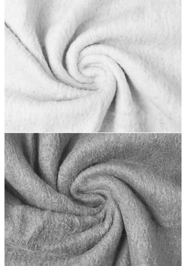 Yeşilhome Çift Kişilik Pamuk Battaniye, Çift Taraflı Battaniye Gri-beyaz Gri