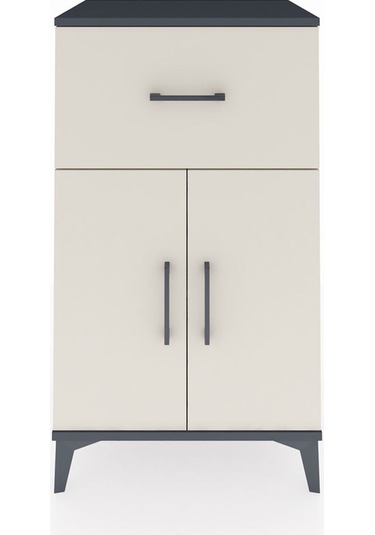 Hyperion Komodin Tek Raflı Tek Çekmeceli 2 Kapaklı 60x44x106 ... Antrasit