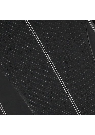 9 Parça Araba Koltuk Kılıfları, Evrensel Nefes Alabilir Deri Koltuk Koruyucu Tam Siyah