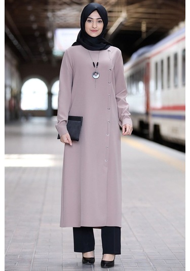 Rümeysa Tesettür Takım Vizon Vizon