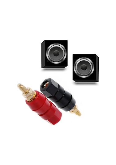 4mm Banana Soket Terminal Çifti Kırmızı Siyah Hexagon Konnektör