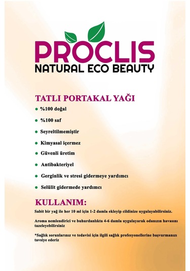 Proclis Tatlı Portakal Uçucu Yağı 2 x 10 ML