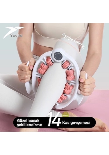 14'lük Yuvarlak Halka Klipsli Bacak Masaj Aleti - Silikon Baldır İnceltme Ve Şekillendirme Aparatı 4782 Pembe