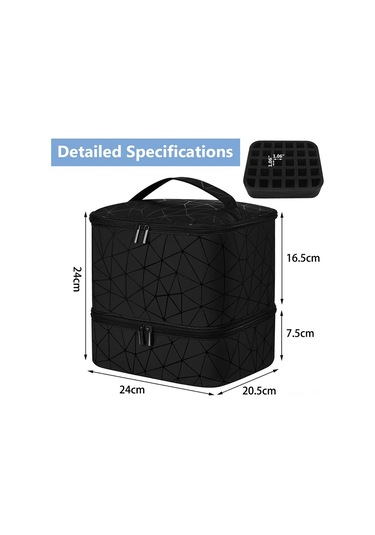 Reedark Taşınabilir Çift Katmanlı Tırnak Bakım Çantası - 30 Şişe Kapasiteli Çok Renkli