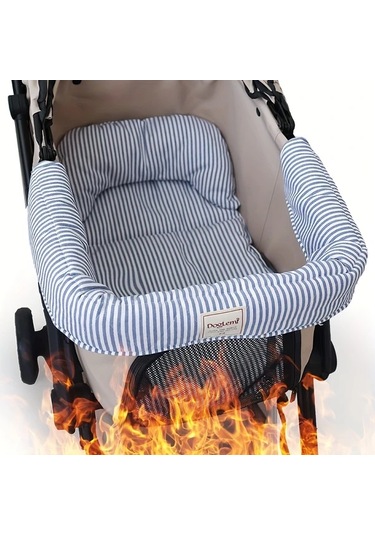 Fochsia Siyah 3 Parça Evcil Hayvan Arabası Yatağı Seti Yastıklı Yastık Yıkanabilir