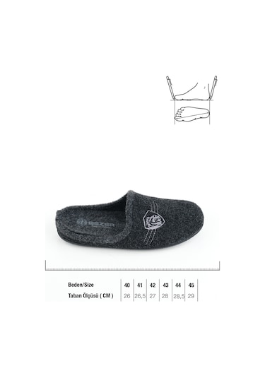 Gezer Kışlık Gondol Erkek Ev Terliği Siyah