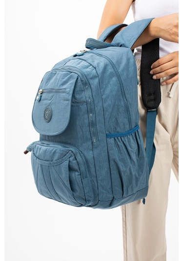 Ultra Hafif Çok Cepli Su Geçirmez Sırt Çantası Unisex Mavi Model: 571-2e - Mavi