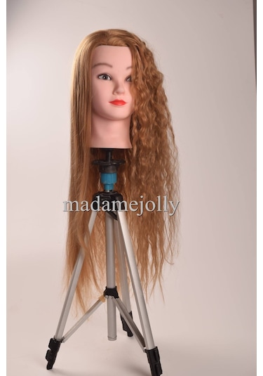 Renk Kuaför Eğitim Mankeni Çalışma Kafası Sentetik Fiber