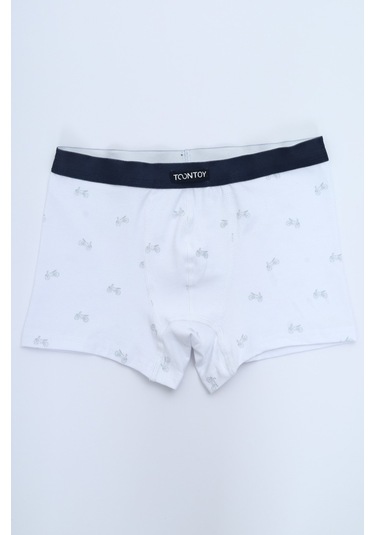 Toontoy Erkek Çocuk Baskılı Düz Desenli 4lü Paket Boxer Çok Renkli