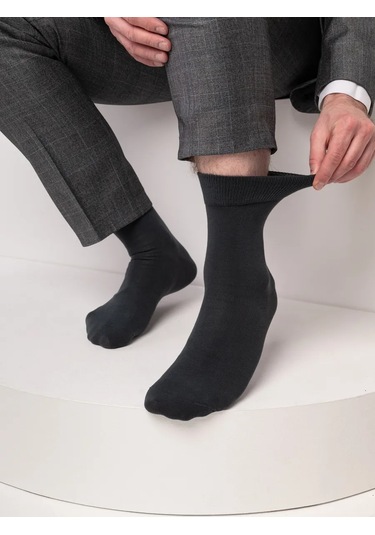 Turkan Yüksek Boyunlu Düz Renk Pamuklu Çorap Seti 5 Çift 334372832 Siyah