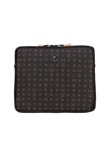 Bilik Deri Monogram Siyah Unisex Laptop & Evrak Çantası Tablet Mn Siyah