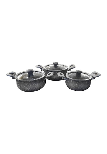 Oms 6 Pcs Granit Güveç Set 3027 Gri