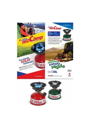 Taşınabilir Ocak İksa Mocamp Çakmak Gazlı Kamp Ocağı Yeşil + Çakmak Gazı Yeşil