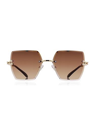 Kinary Kadın Kristal Model Güneş Gözlüğü Kahverengi No:4 Kahverengi
