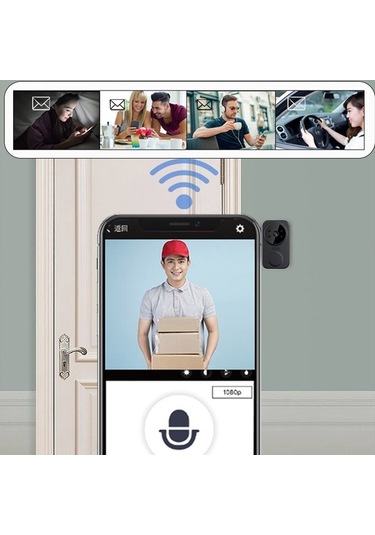 Dancemonkey Akıllı Kablosuz Video Kapı Zili - Full Hd Kamera, Gece Görüşlü, Wi-fi Bağlantılı, 2 Yönlü Sesli İnterkom