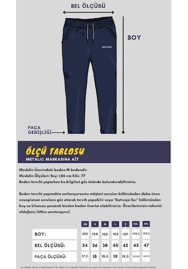 MMetalic Siyah-Antrasit-Lacivert Arka Cepli Etiket Detaylı Düz Paça Erkek Içi Pamuklu 3lü Eşofman Altı Paketi