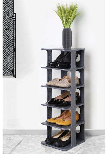Mithra Life 5 Katlı Plastik Gri Ayakkabı Rafı Mıt1063 Siyah