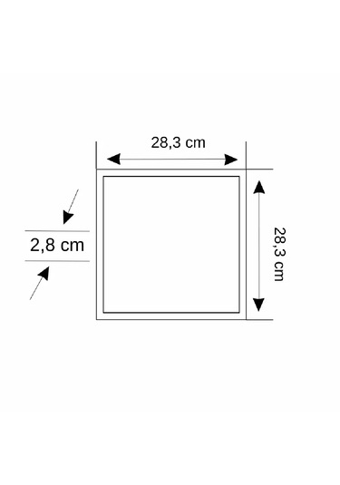Zmr 24w Sıvaüstü Beyaz Işık Siyah Kasa Kare Panel Led Armatür Siyah Beyaz Işık