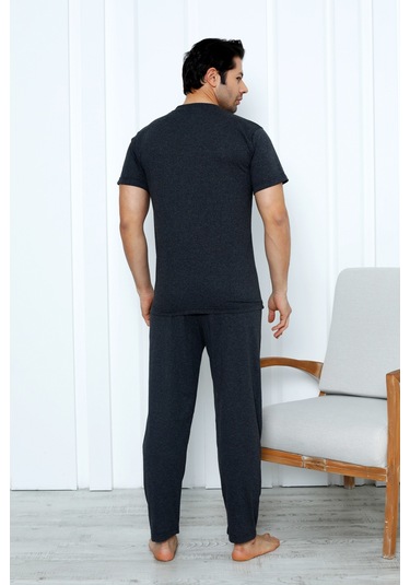 Yüksek Kaliteli Pamuk Penye: Erkekler İçin Mevsimlik 3 Parça Kısa Kollu Pijama Takımı Babalar Günü Hediyesi Füme Yüksek Kaliteli Pamuk Penye: Erkekler İçin Mevsimlik 3 Parça Kısa Kollu Pijama Takımı Babalar Günü Hediyesi Füme