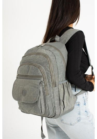 Ultra Hafif Çok Cepli Su Geçirmez Sırt Çantası Unisex Gri Model:571-2a - Gri