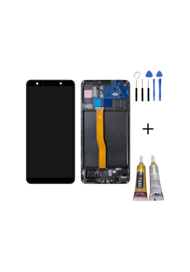 Te Samsung Uyumlu A7 2018 A750f Uyumlu Çıtalı Lcd Ekran + Montaj Kiti