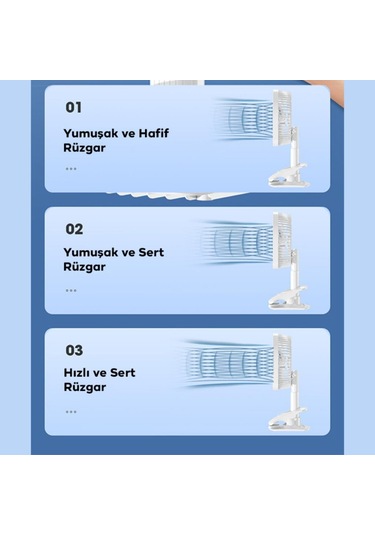 Polham Klipsli Masaüstü Vantilatör, Portatif, Taşınabilir Hafif Fan Ofis Ev İçin Mini Fan Vantilatör