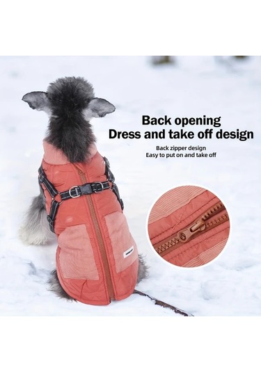 Elmpaly Khaki M Küçük Orta Boy Köpek Kışlık Rüzgearlık Yelek Ayarlanabilir Tasma Reflektif