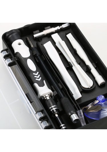 Folinda Crv Malzeme 117 Parça Tornavida Seti - Elektronik Tamir Aracı Kombinasyonu Siyah